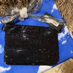 NWT!! MZ WALLACE SEQUIN BLK/SILVER BAG!!!